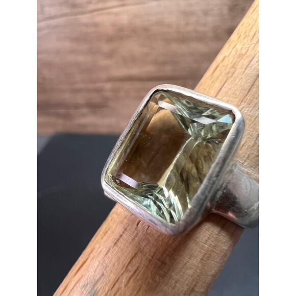 NEW Prasiolite Sterling silver ring 6.87 grams - Picture 12 of 16